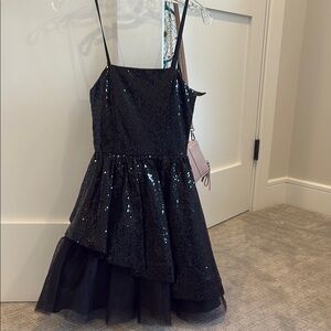Un Deux Trois Black Sequin Tiered Sundress
